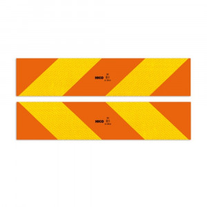 SET 2 AUTOCOLANTE REFLECTORIZANTE GALBEN/ROSU FLUORESCENT 565X132 MM HICO