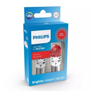 SET 2 BECURI AUXILIARE CU LED 12V P21/5W Ultinon Pro6000SI RED PHILIPS - Img 5