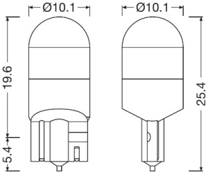 SET 2 BECURI AUXILIARE CU LED 12V (W5W) WHITE 6000K BLI OSRAM - Img 3