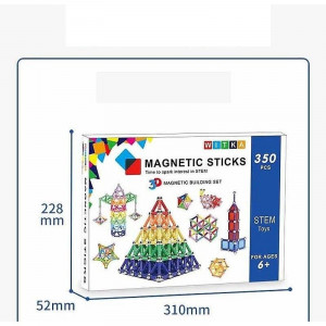 Set constructie magnetic 3d, 350 piese, multicolor, educativ, interactiv, varsta 6+, procart - Img 16