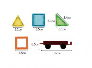 Set constructii magnetic cu 45 piese, multicolor, magnetic tiles, castel 3d - Img 10