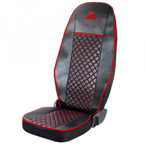SET HUSE SCAUN UMBRELLA PENTRU MERCEDES ACTROS EURO 5 1844 MP2 MP3 MP4 ECO LEATHER BLACK+RED - Img 1
