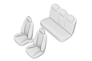 SET HUSE SCAUN VOLKSWAGEN PASSAT B8 SEDAN 2015 (BANCHETA FRACTIONATA) CU TETIERELE SPATE IN FORMA DE L - Img 2