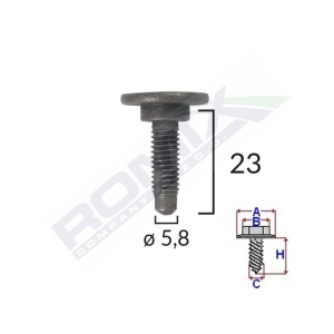 SURUB FIXARE ALFA ROMEO/FIAT/CITROEN 5.8X23MM - NEGRU SET 5 BUC - Img 3