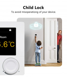 Termostat digital wifi, programabil, ecran lcd, control vocal, smartphone android, ios, alb - Img 7
