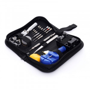 Trusa reparat ceasuri, 13 piese, set unelte si accesorii, organizator cu fermoar - Img 4