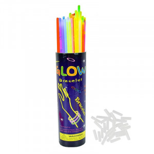 Betisoare bratari luminoase glow sticks, diverse culori, set 100 bucati culoare rosu - Img 4