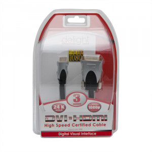 Cablu DVI-D / HDMI • 3 m Profesional cu conectoare placate cu aur - Img 2