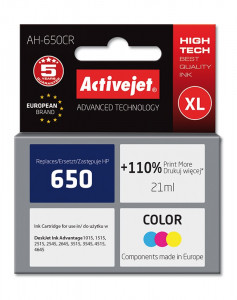 Cartus compatibi ac-hp 650 color pentru hp cz102ae, premium activejet, garantie 5 ani