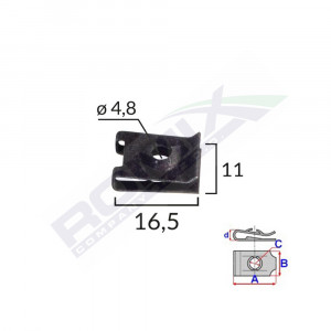 CLEMA FIXARE PENTRU AUDI, VW, SKODA 4.8X11X16.5MM NEGRU - SET 10BUC - Img 2