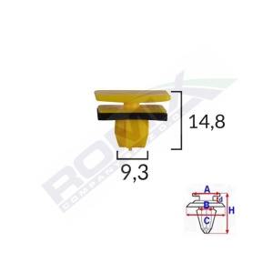 CLIPS FIXARE ELEMENTE EXTERIOARE PENTRU HYUNDAI 9.3X14.8MM - GALBEN SET 10 BUC - Img 3