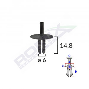CLIPS FIXARE PENTRU BMW 6X14.8MM - NEGRU SET 10 BUC - Img 2
