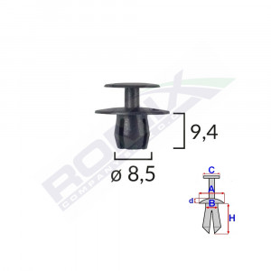 CLIPS FIXARE PENTRU BMW/MERCEDES/PEUGEOT 8.5X9.4MM - NEGRU SET 10 BUC - Img 2