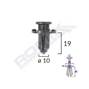 CLIPS FIXARE PENTRU SUBARU 10X19MM NEGRU - SET 10 BUC - Img 3