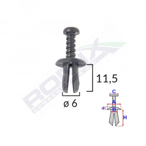 CLIPS FIXARE RENAULT/SEAT - NEGRU SET 25 BUC - Img 2