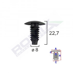 CLIPS TAPITERIE PENTRU BMW/OPEL/GRUP VAG 8X22.7MM - NEGRU SET 10 BUC - Img 2