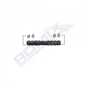 CONECTOR DREPT FURTUN CONDUCTE 6MM - NEGRU SET 10 BUC - Img 2