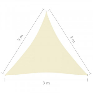 Copertina parasolar triunghiulara, inele prindere, 3x3x3 m, impermeabila 180g/mp - Img 5