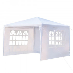 Cort pentru gradina 3x3 m, pavilion 3 pereti cu ferestre laterale, cadru de otel, impermeabil, 85g/mp - Img 3