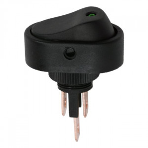 Interupator basculant 1 circuit 20A-12VDC OFF-ON, cu LED verde - Img 1
