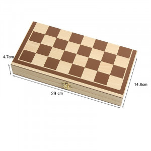 Joc de sah, 32 de piese, dimensiuni 29.5 x 29.5 x 3.5 cm, tabla din lemn - Img 3