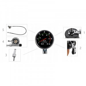 Kilometraj mecanic pentru bicicleta, vitezometru resetabil analog, cablu 86 cm - Img 4