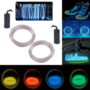 Kit fir luminos el wire pentru tuning roti bicicleta, lungime 4 m, invertoare incluse culoare alb - Img 3