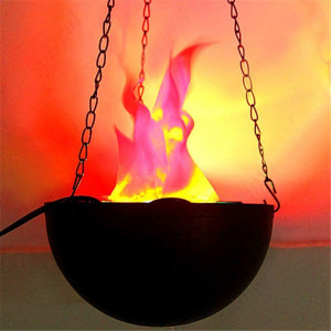 Lampa suspendata cu halogen, efect real flacara, lant inclus, 20 cm - Img 2