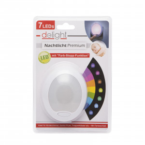 Lumina de veghe LED cu colori alternante Premium "Smooth" - 7 LED, 8x10cm - Img 4