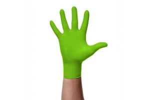 MANUSI DIN NITRIL CULOARE VERDE STRUCTURA DIAMANTATA M SET 50BUC - Img 1