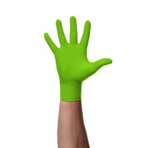 MANUSI NITRIL TEXTURA DIAMANTATA CULOARE VERDE 7,0MIL, MARIME L, SET 100 BUC