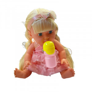 Papusa interactiva cu 8 functii, 10 accesorii, senzor atingere, gangurit, face pipi - Img 9
