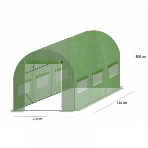 Sera tip tunel, 3.5x2x2 m, folie pe 140g/mp, cadru metalic, filtru uv4 - Img 9