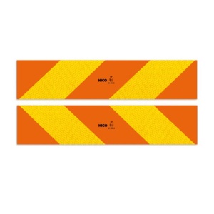 SET 2 AUTOCOLANTE REFLECTORIZANTE GALBEN/ROSU FLUORESCENT 565X132 MM HICO - Img 2