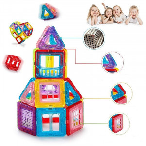 Set constructie magnetic, 106 piese, joc educativ si creativ, varsta 3+, procart - Img 9
