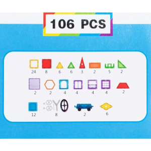 Set constructie magnetic, 106 piese, joc educativ si creativ, varsta 3+, procart - Img 19