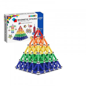 Set constructie magnetic 3d, 350 piese, multicolor, educativ, interactiv, varsta 6+, procart - Img 17