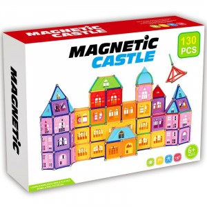 Set constructii magnetic, 130 piese, constructie 3d castel, masinuta, varsta 6+, procart - Img 10