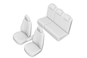SET HUSE SCAUN DACIA DOKKER 2012- (BANCHETA FRACTIONATA) CU TETIERE SPATE IN FORMA DE L - Img 2