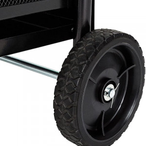 Suport depozitare lemne, 3 accesorii metalice, roti transport, 83x35x30 cm - Img 6