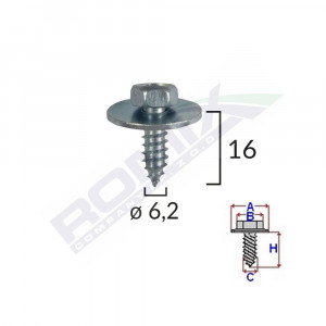 SURUB CU CAP HEXAGONAL MB 6.2 MM SET 10 BUC - Img 2