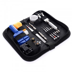 Trusa reparat ceasuri, 13 piese, set unelte si accesorii, organizator cu fermoar - Img 5