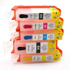 Cartuse reincarcabile pentru canon pgi 520 bk , cli 521 bk, cli 521 c, cli 521m, cli 521y - Img 1