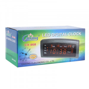 Ceas digital afisaj led rosu, data, alarma, temperatura, negru, caixing - Img 6