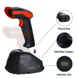 Cititor coduri de bare 2d wireless, raza 400 m, usb, suport andocare, bp - Img 10