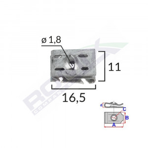 CLEMA FIXARE ELEMENTE MOTOR PENTRU GRUP VAG 1.8X16.5X11MM SET 10 BUC - Img 2