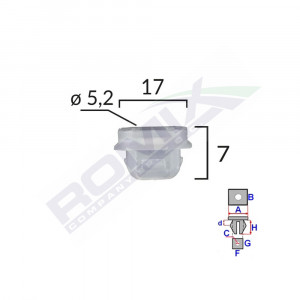 CLIPS FIXARE INTERIOR PENTRU BMW 7X17MM ALB SET 10 BUC - Img 2