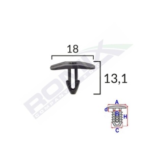 CLIPS GARNITURA PENTRU CITROEN FIAT PEUGEOT 18X13.1MM - NEGRU SET 10 BUC - Img 4