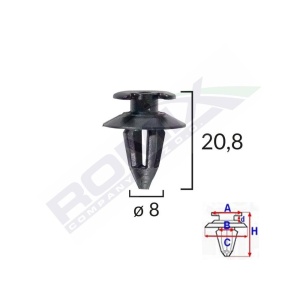CLIPS TAPITERIE PENTRU AUDI/BMW/SEAT/VW 8X20.8MM - NEGRU SET 10 BUC - Img 4