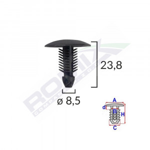 CLIPS TAPITERIE PENTRU CITROEN/FIAT/PEUGEOT - NEGRU SET 10 BUC - Img 2